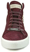 ROBERTO CAVALLI 2879 Red Suede Leather High Top Side Logo Sneakers