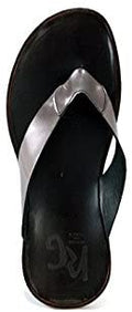 Roberto GuerriniS-505 Gray Pewter Leather Thongs Sandals