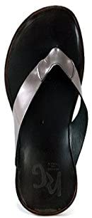 Roberto GuerriniS-505 Gray Pewter Leather Thongs Sandals