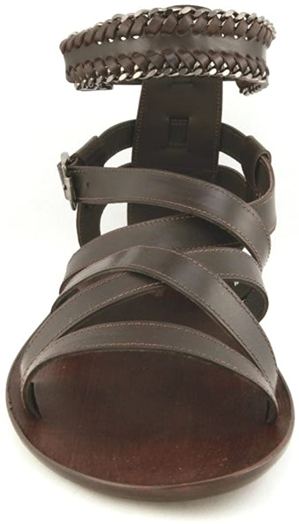Giovanni Conti 703 Brown Leather Roman Style Multi Strap Sandals