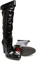 ALBANO Black Patent Leather Above-The-Knee Boot with Heel.
