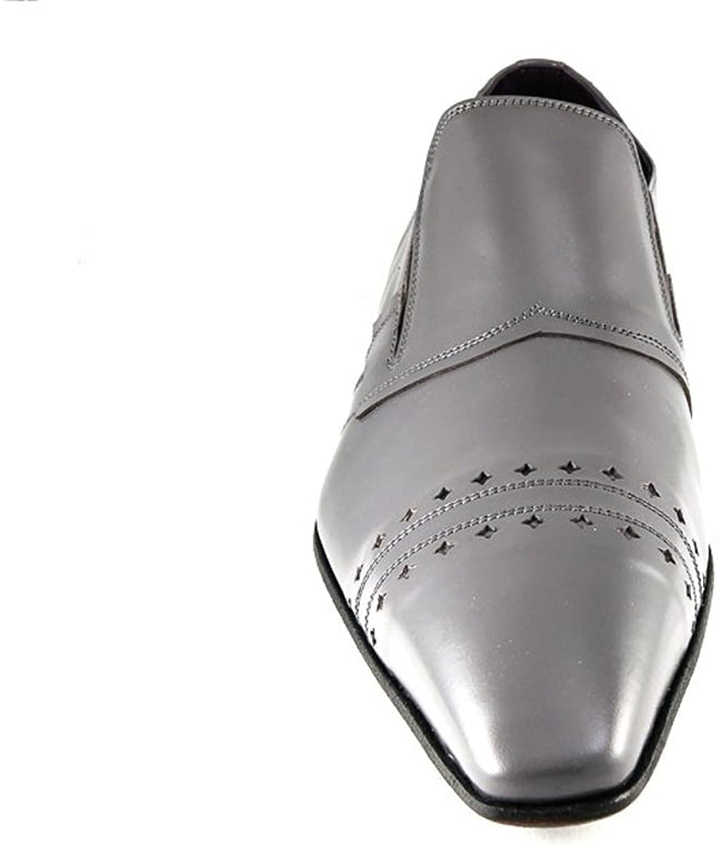 Roberto Guerrini Gray Leather Slip On Loafers