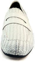 Jo Ghost 1373M White Patent Weaved Leather Loafers