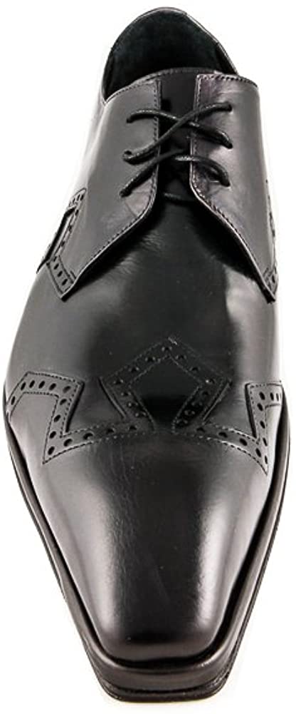 Jo Ghost 2806 BIS Black Leather Perforated Stitching Lace Up Shoes