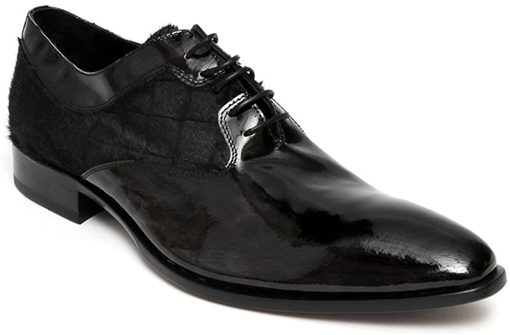 Del Carlo 101 Men\'s Black Leather Lace up Shoes Size 41.5 / US 8.5 Made in Italy Carlo Pradi Executive Black Lace up Dress Shoes Stabilizer  main image 4