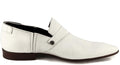 Roberto Guerrini White Leather Slip On Loafers