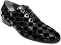 Giovanni Conti 2866-014 Black Diamond Patent Leather Velour Lace Up Shoes