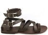 Giovanni Conti 703 Brown Leather Roman Style Multi Strap Sandals