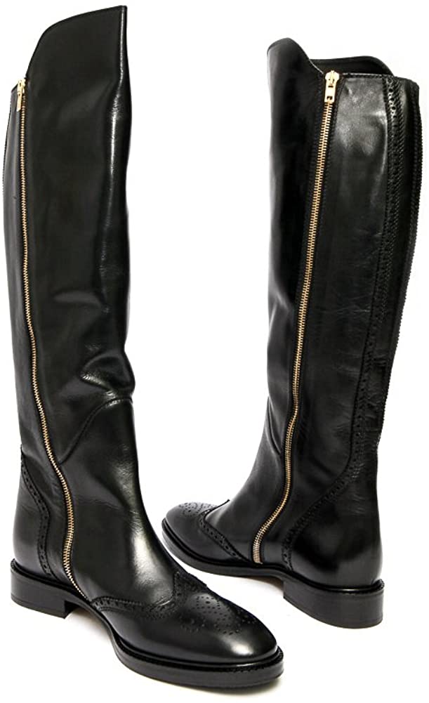 Le Pepe A149830 Womens Black Leather Above-The-Knee Boot.