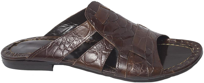 Jo Ghost 3034 Brown Leather Slider Sandals