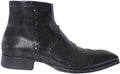 Jo Ghost 46217 Black Leather Stitched Decor Zip Up Boots