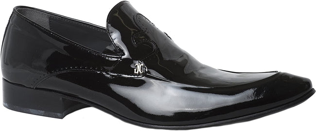 Giovanni Conti 3129-01 Black Patent Leather Slip On Loafers