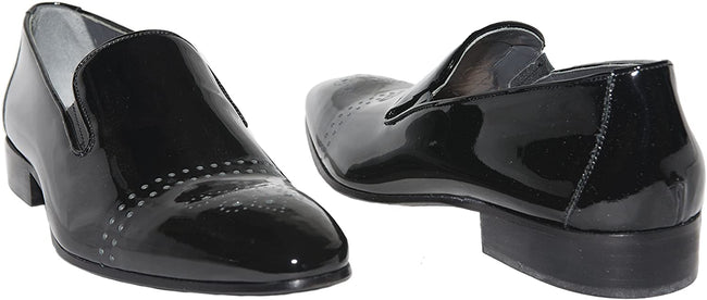 Giovanni Conti 3419-03 Black Ultra Patent Leather Slip On Loafers