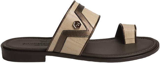 Giampiero Nicola 5396 Brown/Pearl Leather Push In Toe Sandals