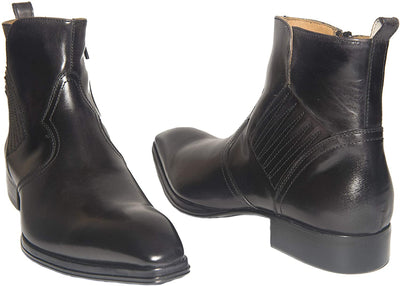 Jo Ghost 2129 Black Leather Zip Up Boots