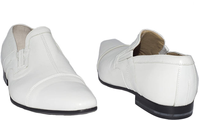 Ernesto Dollani 7351 White Leather Slip On Loafers