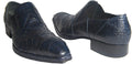 Jo Ghost 2029 Blue Crocodile Print Leather Slip On Loafers