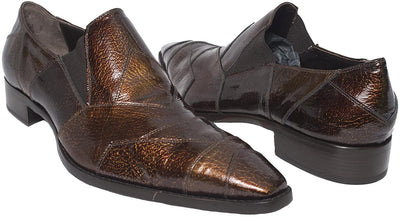 Jo Ghost 1731M Brown Patent Leather Slip On Loafers