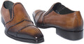 Jo Ghost 458M Brown Leather Stitched Decor Slip On Loafers