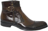 Jo Ghost 526 M Brown Leather Buckle Zip Up Boots