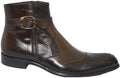 Jo Ghost 526 M Brown Leather Buckle Zip Up Boots