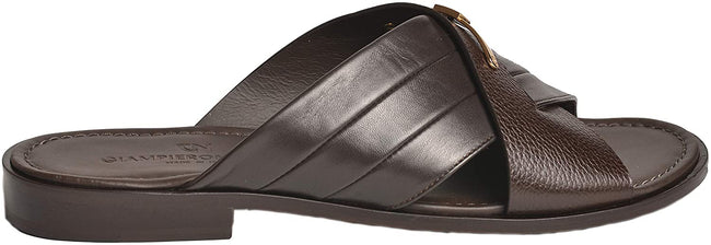 Giampiero Nicola 5538 Brown Criss Cross Leather Sandals