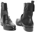 Jo Ghost 258 M Black Laser Cut Leather Strap Side Zipper Boots
