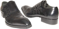 Jo Ghost 1552 Italian Black Leather Shoes with Zipper & Buckles