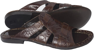 Jo Ghost 3034 Brown Leather Slider Sandals