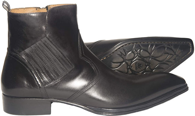 Jo Ghost 2129 Black Leather Zip Up Boots