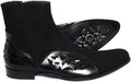 Jo Ghost 3550M Black Suede Leather Pattern Trim Boots