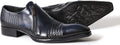 Jo Ghost 2537 Italian Navy Blue Combo Leather Shoes with Zipper