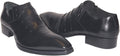 Jo Ghost 1830 Black Leather Buttoned Zipper Loafers