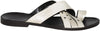 Roberto Guerrini 454 White Beige Criss Cross Leather Push In Toe Sandals