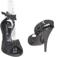 Albano 6661 Italian Womens Black Suede high Heels Sandals with Swarovski Element