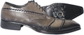 Jo Ghost 460 M Gray Leather Stitched Decor Lace Up Shoes