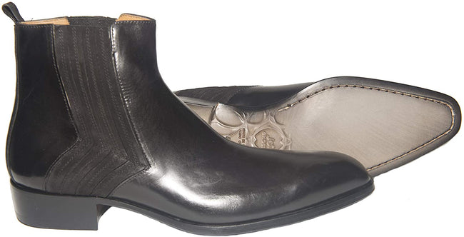 Jo Ghost 2014BIS Black Leather Suede Trim Zipper Boots