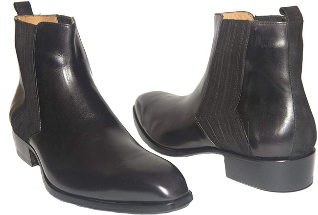 Jo Ghost 2014BIS Black Leather Suede Trim Zipper Boots