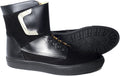 Giovanni Conti 3594-01 Black Nubuck Leather Strap Lace Up High Rise Sneakers