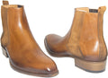 Jo Ghost 2014BIS Cognac Brown Leather Suede Trim Zipper Boots