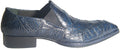 Jo Ghost 2029 Blue Crocodile Print Leather Slip On Loafers