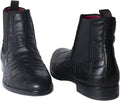 Giovanni Conti 3610-02 Black Pattern Leather Side Trim Boots