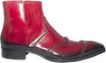 Jo Ghost 741 Red Leather Silver Decor Zip Up Boots