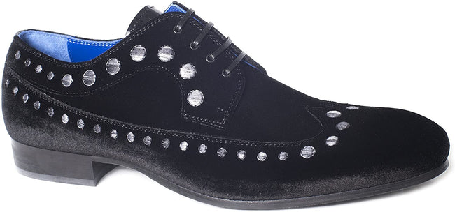 Giovanni Conti 3579-04 Suede Leather Studded Pattern Lace Up Shoes