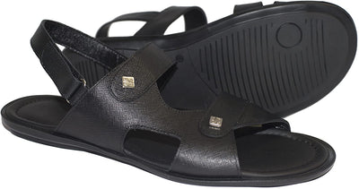 Giovanni Conti 531-01 Black Leather Back Strap Sandals
