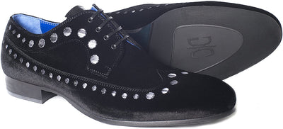 Giovanni Conti 3579-04 Suede Leather Studded Pattern Lace Up Shoes