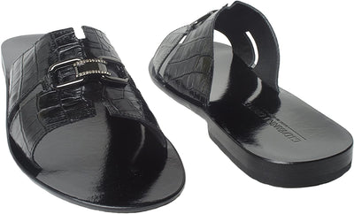 Giovanni Conti 9928-01 Black Leather Swarovski Elements Sandals