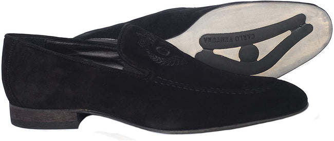Carlo Ventura 2315 Black Suede Slip On Shoes