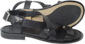 Giampiero Nicola 3720 Black Leather Back Strap Sandals