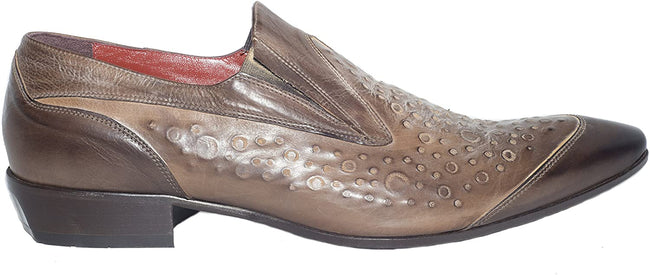 Jo Ghost 266 M Brown Leather Slip On Loafers